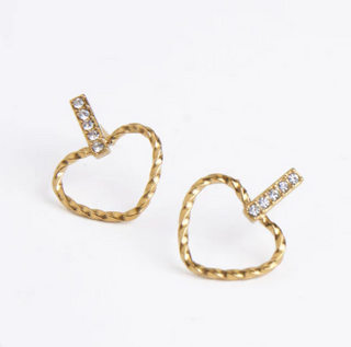 10719 Narelle Heart Bar Gold Ear 6H6