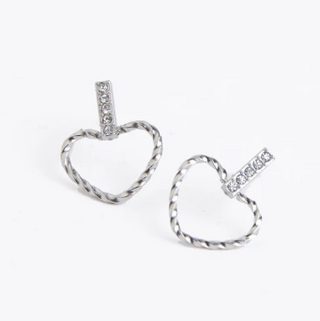 10720 Narelle Heart Bar Silver Ear 6H6