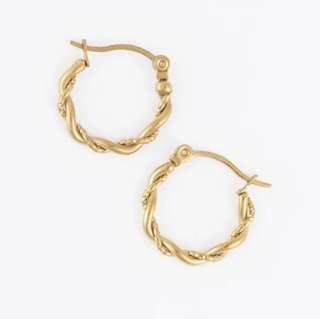 10741 Narelle Twisted Hoop Gold Ear 6H6