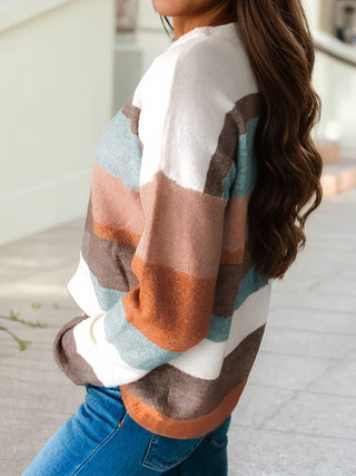 P122 Sweater Color Block White