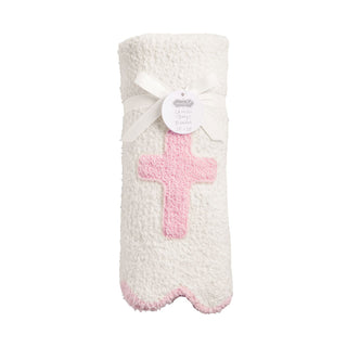 Pink Cross Chenille Blanket #11000302