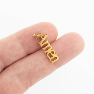 18KGoldPVD/SSteel Amen Charm 6W2