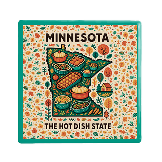 Minnesota Hot Dish State Ceramic Coaster