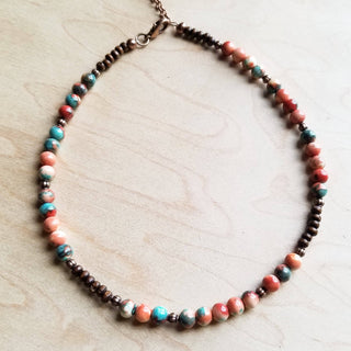 Multi-Colored Turquoise Beaded Collar Nk 248l