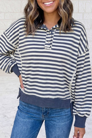 P519 Sweatshirt Blue Stripe