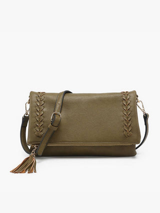 M2435 Isadora Dist. Whipstitch Crossbody w/ Tassel Zip