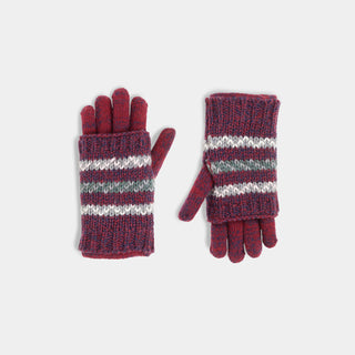 2436388D Gloves Stripe Burgundy 5C50