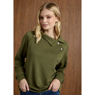 2539061 Mock Neck Top Olive