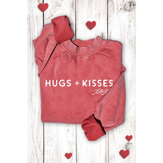 HUGS KISSES XOXO SWEATSHIRT RED