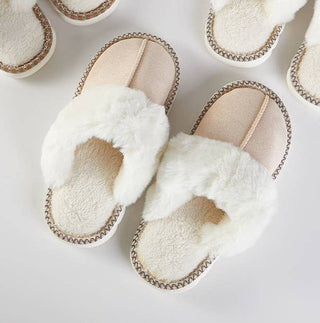 Fluffy Faux Fur Lined Indoor Slippers