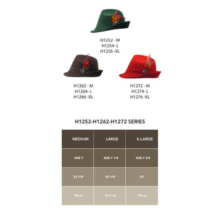 German Hunter Brown Hat Fedora And Edelweiss & Feather