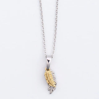 51459 Feather Two Tone Charm 16" Nk 5H6