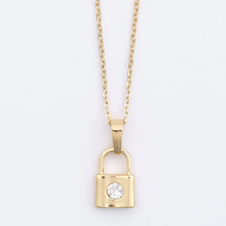 51465 Padlock Charm Gold 16" Nk 5H6