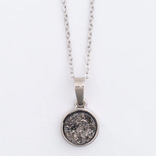 51470 Druzy Charm Silver 16" Nk 5H6