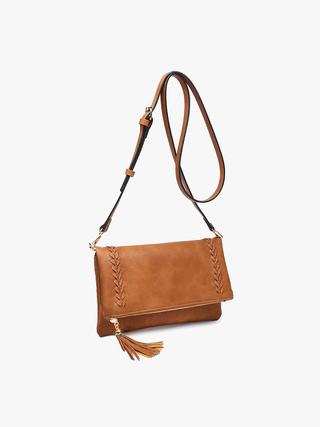 M2435 Isadora Dist. Whipstitch Crossbody w/ Tassel Zip