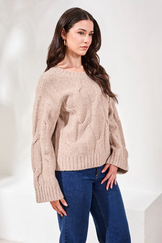 5950O 5044 Sweater H Almond Latte