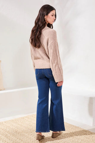 5950O 5044 Sweater H Almond Latte