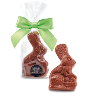 1.75 oz Flat Milk Chocolate Rabbit W/Basket & Bow #9357E