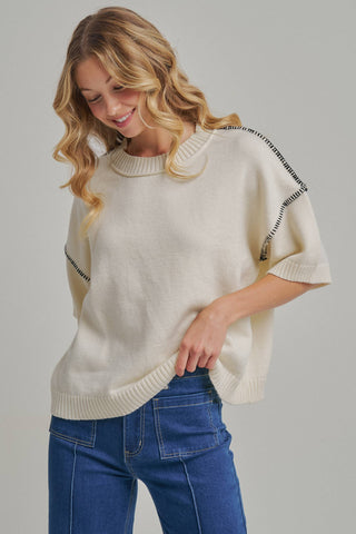 JLT00291-01 Sweater Oatmeal/Black