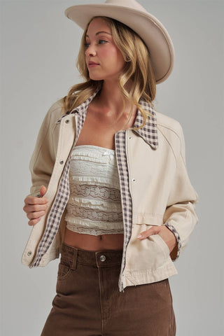 JLT00253-01 Jacket Oatmeal/Brown