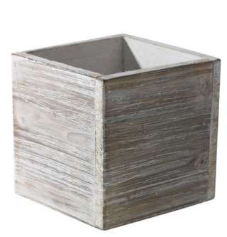 Woodland Planter 5 x 5 Whitewashed #64850.01