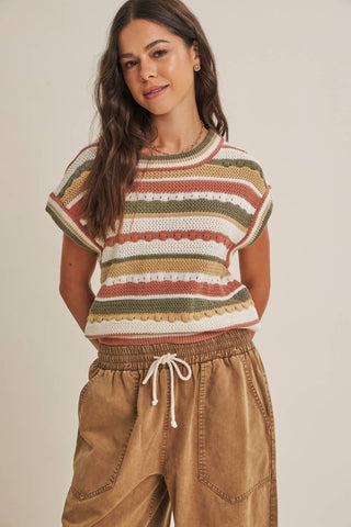 J3200SW Sweater Vest Olive Multi