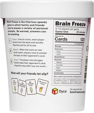 Brain Freeze Family Game: The Speak-Before-You-Think Game #DYE-9002