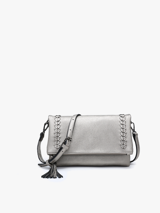 M2435 Isadora Dist. Whipstitch Crossbody w/ Tassel Zip