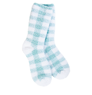 75432 WKPFIR Turquoise Check Socks