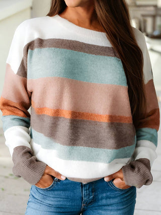 P122 Sweater Color Block White