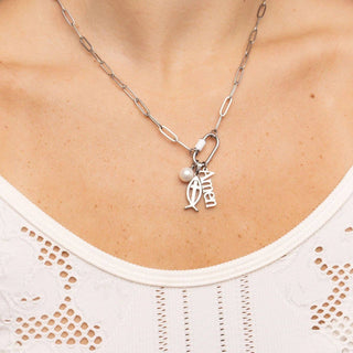 18KGoldPVD/SSteel Amen Charm 6W2