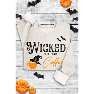 Wicked Without Coffee Sweatshirt White