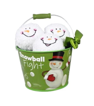 Snowball Fight Tin Bucket W/6 Snowballs #95486