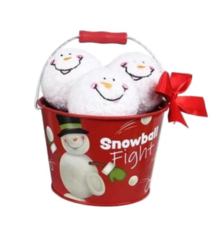 Snowball Fight Tin Bucket W/6 Snowballs #95486