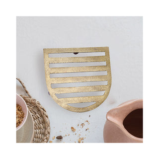 Cast Aluminum Arched Trivet Gold Finish 6x6 #AH2683