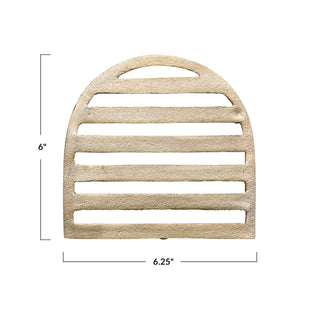 Cast Aluminum Arched Trivet Gold Finish 6x6 #AH2683