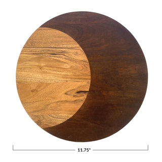 Two-Tone Mango & Acacia Wood cheese/Cutting Board Natural & Walnut #AH3202