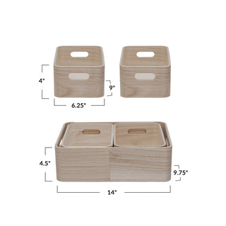 Wood Container W/Handles Small #AH3556