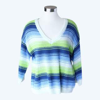 WW32035B Sweater Blue/Green/White