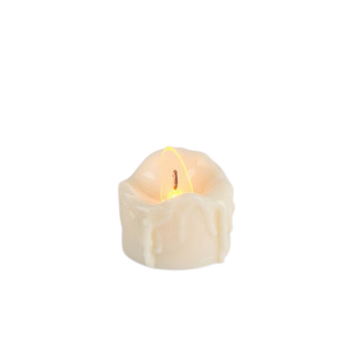 43831 Tealight Heavy Drip Bisque 1"