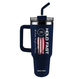 Stainless Steel Mug W/Straw 76 Flag Navy 40oz #MUS369