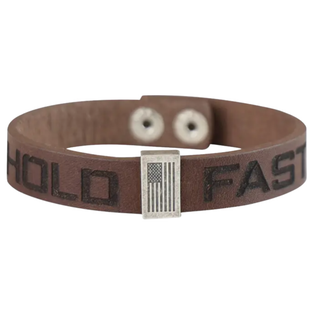 Flag Snap Brown Bracelet Brown/Burnished Silver #HFBJ105