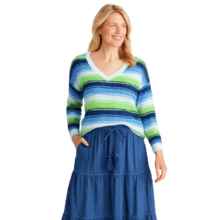 WW32035B Sweater Blue/Green/White