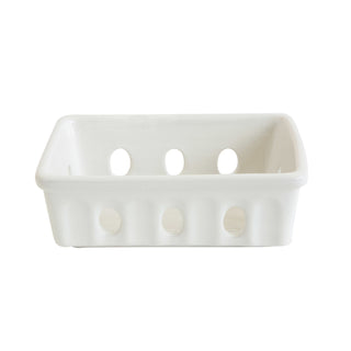 Stoneware Berry Basket/Soap Dish White # DA8447