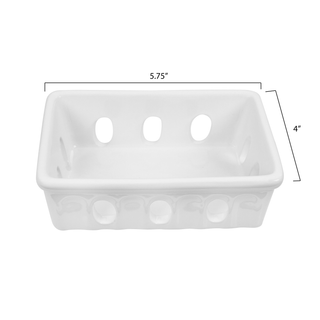 Stoneware Berry Basket/Soap Dish White # DA8447