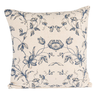 Cotton & Linen Printed Square Pillow Blue #DF9466