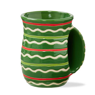 Festive Stripe Handwarmer Mug Green #G20582