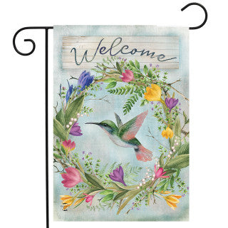 Hummingbird Wreath Garden Flag #G02782
