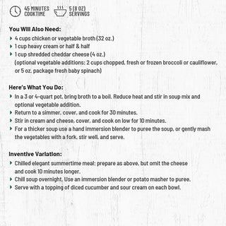 Virginia Blue Ridge Broccoli Cheddar Soup Mix #F-VA