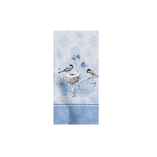 Let It Snow Chickadee DP Terry Towel #H7159